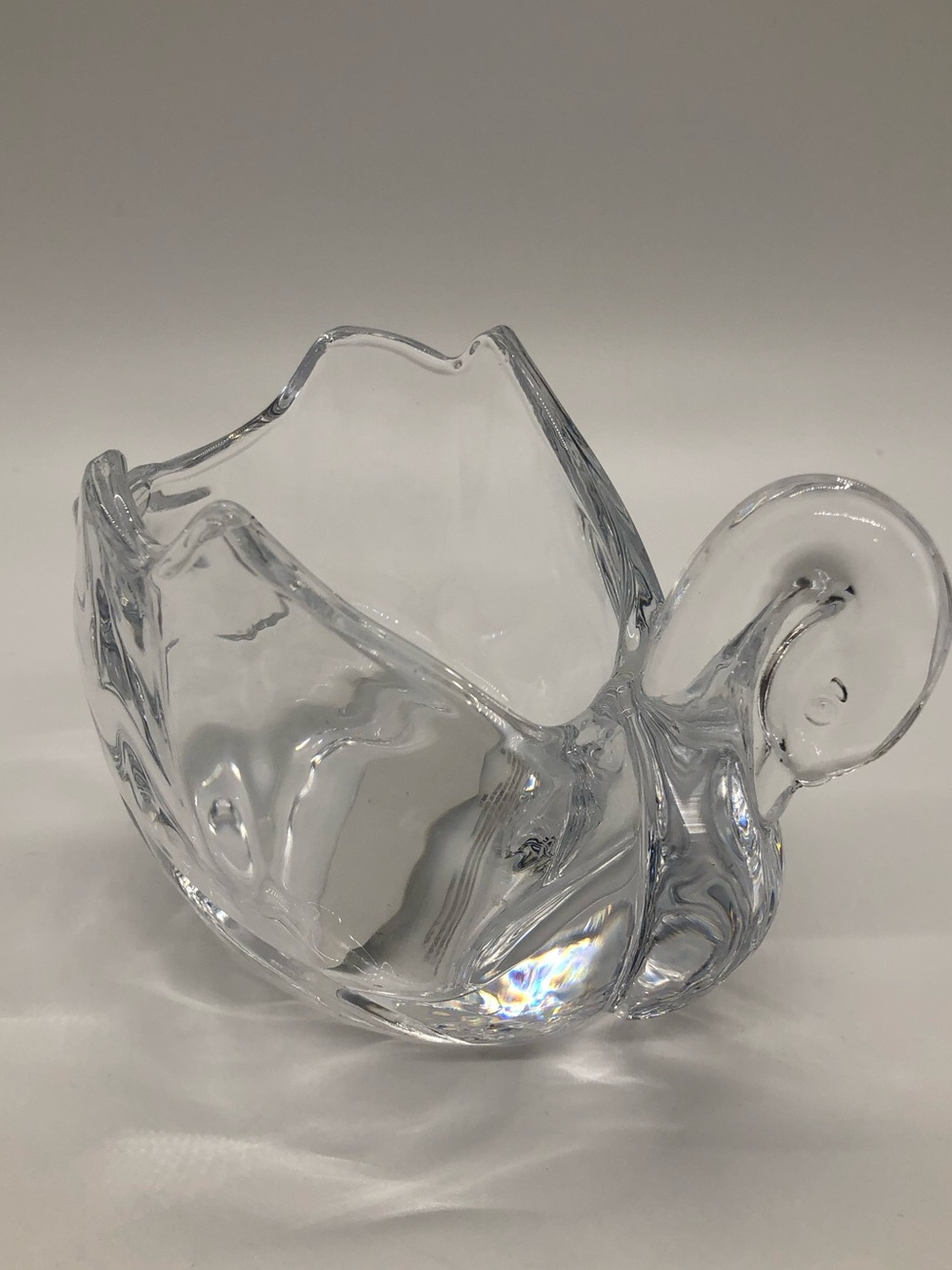 Shannon Crystal Clear Glass Swan Candle Holder